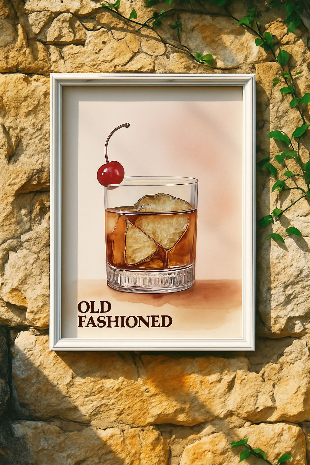 Old Fashioned – Watercolor Cocktail Art Poster