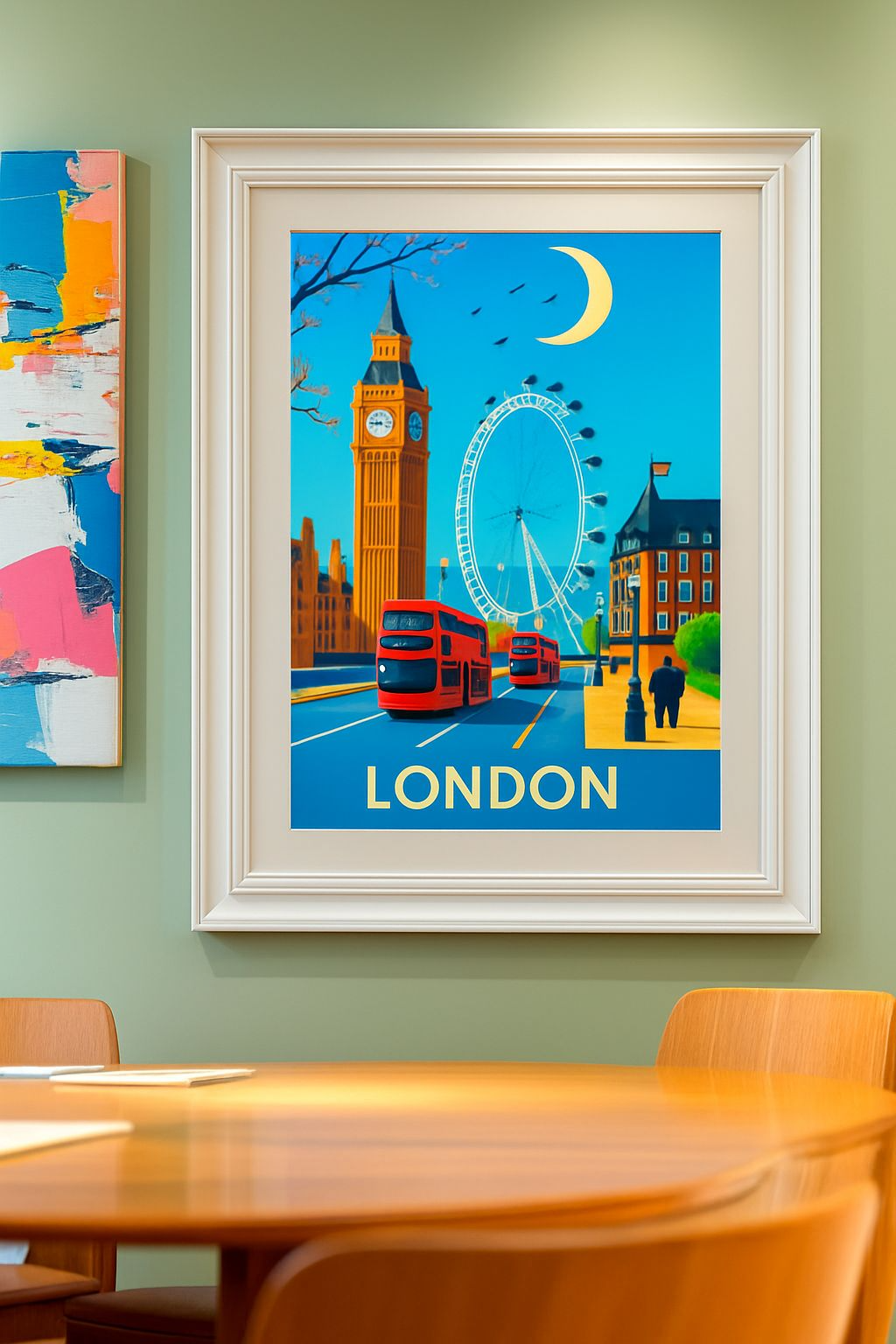 Modern London Cityscape – A4 Poster Print with Bold Colors
