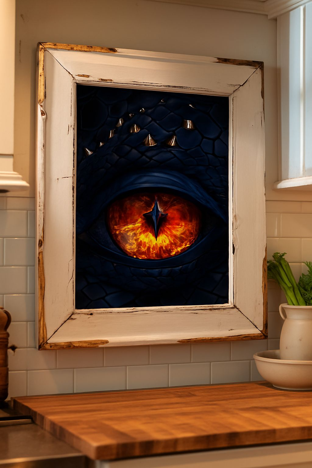 “Inferno Gaze” – Dragon Eye Fantasy Poster (A4, Glossy Finish)