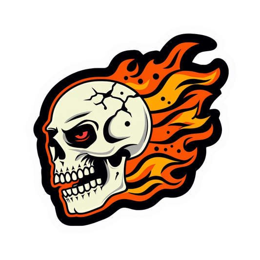 Flaming Skull – Bold Fire Skull Vinyl Sticker